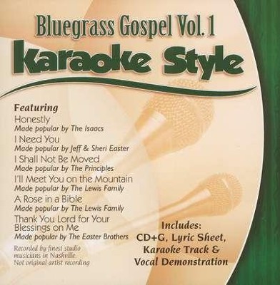 Bluegrass Gospel, Volume 1, Karaoke Style CD   - 