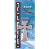 Cross Auto Emblem, Silver, Large