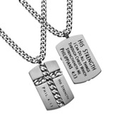 Christ My Strength Chain Cross Necklace, Silver