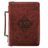 Names of God Bible Cover, Brown Lux Leather, Medium