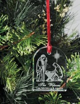 Personalized Crystal Nativity Ornament