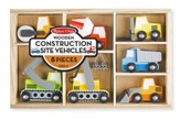 Wooden Construction Site Vehicles, 8 pieces