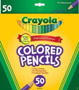 Crayola, Colored Pencils, Long, 50 Pieces