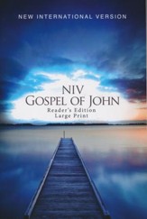 NIV Gospel of John, Large-Print Reader's Edition--softcover, blue pier
