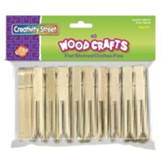 Flat Slotted Clothespins, Natural, 3.75, 40 Per Pack, 6 Packs