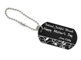 Personalized, Mother's Day Dog Tag, Black