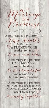 A Marriage Is A Promise Wood Plaque