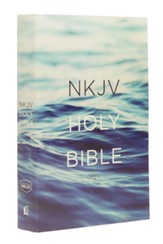 NKJV, Value Outreach Bible, Paperback, Blue Scenic - Slightly Imperfect