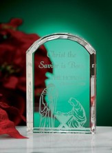 Christ The Savior Is Born, Personalized Crystal Plaque