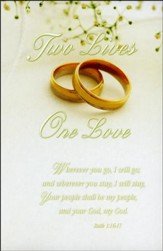 Two Lives, One Love (Ruth 1:16-17) Wedding Bulletins, 100