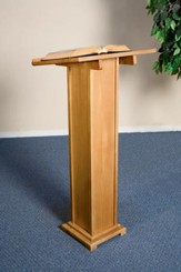 Square Base Lectern, Hardwood Maple with Pecan Finish