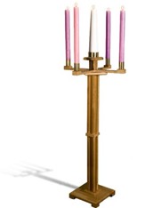 Advent Candlestick, Hardwood Maple with Pecan Finish