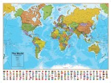World Laminated Wall Map 38 X 48