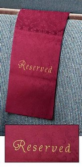 Embroidered Jacquard Pew Reserve Cloth, Burgundy, Set of 4