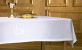 Linen Altar Frontal, with IHS Design
