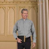 Men's Long Sleeve Clergy Shirt with Tab Collar: Gray, Size 20 x 36/37