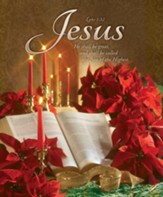 Christmas--Poinsettia, Bible, Candles Large Bulletins, 100