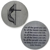 Cross and Flame John Wesley Quote Pocket Coin
