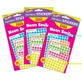 Superspots Stickers Neon 2500 Per Pk Smiles 3 Pk