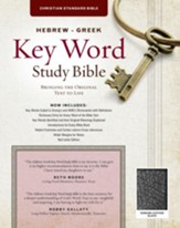 CSB Hebrew-Greek Key Word Study Bible, genuine leather, black - Imperfectly Imprinted Bibles