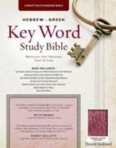 CSB Hebrew-Greek Key Word Study Bible, genuine leather, burgundy-indexed