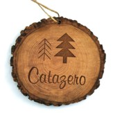 Personalized, Tree Bark Ornament, with Trees