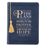 For I Know the Plans Journal, Lux Leather, Navy Blue