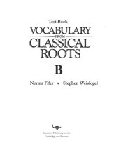 Vocabulary from Classical Roots  Blackline Master Test: Book B (Homeschool Edition)