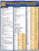 Medical Terminology Body & Systems, QuickStudy ® Chart