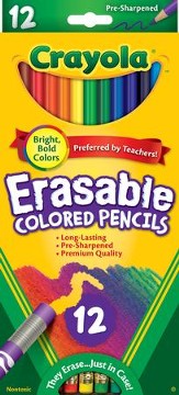 Crayola, Erasable Colored Pencils, 12 Pieces