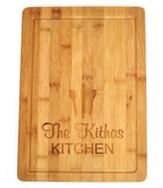 Personalized, Bamboo Cutting Board, with Utensils,Large