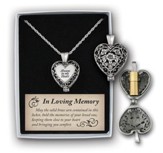 Always In My Heart Memorial Necklace, Pewter