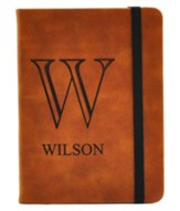 Personalized, LEather Notebook, Monogram, Small, Tan