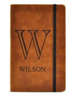 Personalized, Leather Notebook, Monogram, Large, Tan