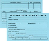 Registration Cards, pack of 50 (Blue or White Assorted)