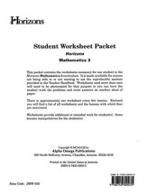 Horizons Mathematics Grade 3 Student worksheet packet