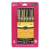 Pigma Micron 05, Set of 6, Assorted Colors