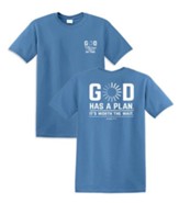 God Has A Plan. It's Worth the Wait Shirt, Blue, Large