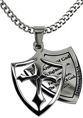 Armor of God Listed Shield Cross Necklace
