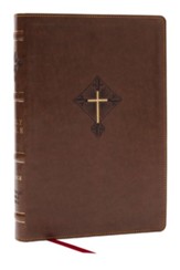 RSV2CE Large Print, Thinline Catholic Bible--soft leather-look, brown