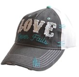 Love Never Fails Cap, Gray and White