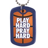 Play Hard, Pray Hard, Faith Tag Necklace