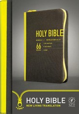 NLT Zips Bible, Canvas Cover with yellow zipper