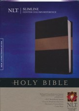 NLT Slimline Center Column Reference Bible, TuTone Black/Taupe LeatherLike