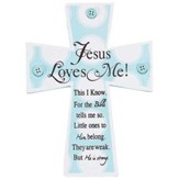 Jesus Loves Me Wall Cross, Blue