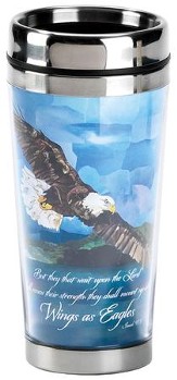 Wings As Eagles Travel Mug, Blue