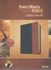 NIV Every Man's Bible, Large Print, TuTone, LeatherLike, Tan, With thumb index