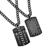 Armor of God Chain Cross Necklace, Black