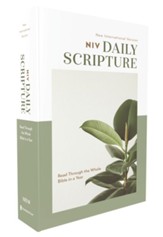 NIV Daily Scripture Bible, Comfort Print--softcover, white and sage