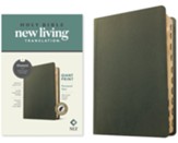NLT Personal Size Giant Print Bible, Filament Enabled Edition, Olive Green Genuine Leather, Indexed